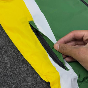 Ensemble de survêtement sportif streetwear de qualité supérieure, couleur vert-jaune, manches courtes, fermeture à cordon, séchage rapide, polyester - Product Image 4