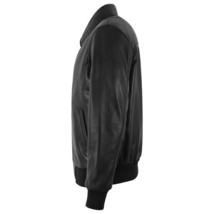 Chaqueta Bomber de Cuero Genuino de Cordero para Hombre, Estilo Clásico con Cierre, Retro, Invierno, OEM, ODM, Marca Privada - Product Image 2