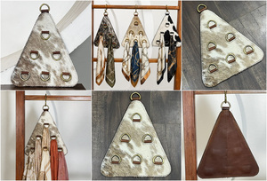 2026 Personalized Genuine Cowhide Leather Wild Scarf Rag Holder Rustic Wall Hook <b>Kitchen</b> Towel Organizer Hanging <b>Rack</b> Home Decor - Product Image 3