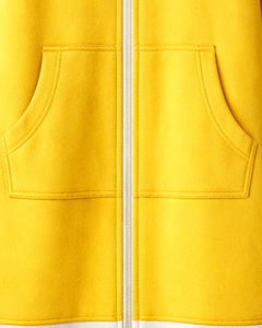 Sudadera con capucha y cremallera personalizada para mujer, color amarillo, forro polar de invierno, fabricante personalizado, ropa casual urbana al por mayor - Product Image 6