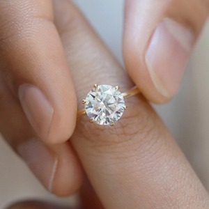 6-Prong Round Cut Moissanite Engagement <b>Ring</b> 925 Sterling Silver Customized Engagement <b>Ring</b> Moissanite - Product Image 2