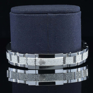 นาฬิกาข้อมือแฟชั่นสไตล์ฮิปฮอป หน้าปัดอะนาล็อกทรงกลมประดับเพชร ขนาด 41 มม. หนา 5 มม. ตัวเรือนสแตนเลสสตีล ระบบอัตโนมัติ ETA เครื่องกลไกเต็มรูปแบบ สำหรับทั้งชายและหญิง - Product Image 5