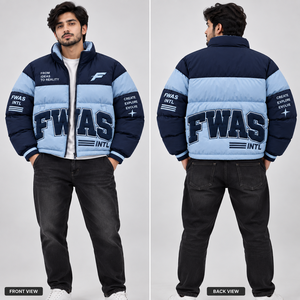 Blouson matelassé épais pour homme, manteau rembourré entièrement zippé, coupe-vent, streetwear d'hiver, logo personnalisé appliqué, style Y2K, fournisseur B2B - Product Image 3