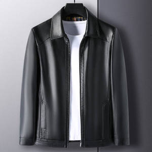 <b>Winter</b> Leather Zip-Up <b>Jacket</b> Luxury Leather Casual <b>Jacket</b> Classic Leather Aviator <b>Jacket</b> Men's Leather Rider <b>Jacket</b> - Product Image 5