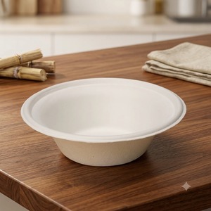 Lot de bols compostables en bagasse blanche de 6 oz – Bols alimentaires jetables en pulpe de canne à sucre pour restaurants, traiteurs et emballages alimentaires - Product Image 1
