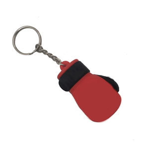 Porte-clés personnalisé en forme de mini-gant de boxe en cuir, porte-clés drapeau en PU/PVC - Product Image 1