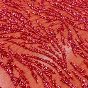 Tissu en Tulle Perlé de Cristal Fait Main, Broderie de Paillettes et Strass en Gros pour Robes de Mariée et de Soirée - Product Image 3