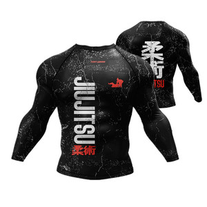 Cody Luna <b>Men</b> Full Sleeve Rash Guard <b>Black</b> Heat-Transfer Print Quick Dry Anti-Bacterial Eco-Friendly Anti-UV Breathable Sport - Product Image 2