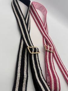Beaded Purse <b>Strap</b> Striped Bag <b>Strap</b> Pink Purse <b>Strap</b> Black Bag <b>Strap</b> - Product Image 3