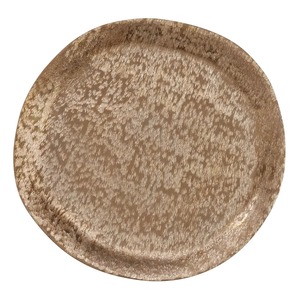 Plateau décoratif rond, design abstrait rustique, finition métallique vieillie, emballage individuel - Product Image 6