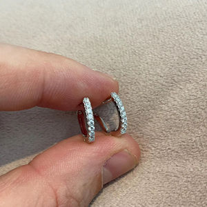 14K Gold 0.30ct Lab Diamond <b>Hoop</b> <b>Earrings</b> IGI Certified VS1 Clarity E-F Color Minimalist Women's Jewelry for Anniversary Wedding - Product Image 1