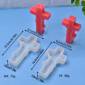 Moule en silicone 3D classique VM26 en forme de croix, flexible et de qualité alimentaire, pour bougies parfumées, savons, fondants et créations en plâtre DIY - Product Image 2