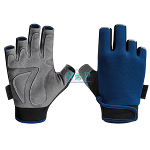 Sailing <b>Gloves</b> Custom Sailing <b>Gloves</b> for Waterski Fishing-Amara Leather Reinforced Palm Stretch Adjustable Wrist Sailing <b>Gloves</b> - Product Image 1