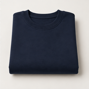 Sudadera Personalizada Azul Medianoche para Hombre, Corte Holgado, Doble Capa, Cuello Redondo, Tejido de Algodón Cepillado, Modelo MCRW-0039 - Product Image 5