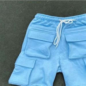 Pantalones Cortos de Hombre, Cintura Media, Estilo Cargo, Color Sólido, Cierre con Cordón, Diseño Casual con Bolsillos, Tejido Transpirable de Algodón y Fibra de Bambú - Product Image 5