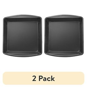 กระทะเค้กสี่เหลี่ยมสี่เหลี่ยม9 "x 9" x 2 "2" กระทะอบขนมบราวนี่สีเทา2แพ็ค - Product Image 1