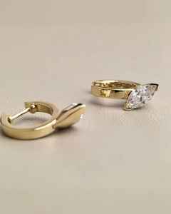 Pendientes de Aro con Diamante Cultivado en Laboratorio de Corte Marquesa de 0.51CT y Oro Sólido de 14K, Joyería de Compromiso para Mujer, Regalo Encantador - Product Image 1