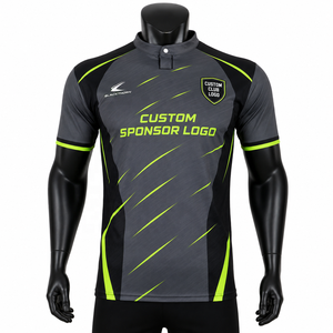 Conjunto de camiseta de fútbol personalizada para hombre, sublimada, de secado rápido, cuello redondo, manga corta, ajuste atlético, uniformes para adultos con botones a presión - Product Image 3
