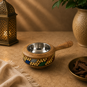 Brûleur d'encens en bois naturel de qualité supérieure, porte-bakhoor, pour cadeau de Ramadan et de l'Aïd, encensoir à oud arabe, décoration artisanale pour la maison. - Product Image 5