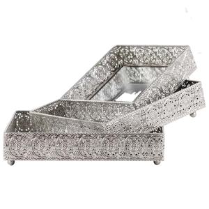 Metal Iron <b>Mirror</b> Serving Display <b>Tray</b> for Home Hotel Restaurants <b>Rectangular</b> Shape Tabletop Decorative with Customization Logo - Product Image 1