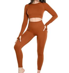 Ensemble de yoga pour femme, tenue de sport, haut asymétrique à une épaule, legging taille haute longueur intégrale, respirant et antibactérien - Product Image 4