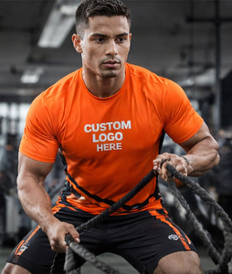 Camisetas Deportivas Personalizadas con Logotipo Frontal, Tejido de Punto, Corte Regular, Secado Rápido, Transpirables, Absorben la Humedad, Manga Corta, para Gimnasio y Fitness para Hombre - Product Image 1