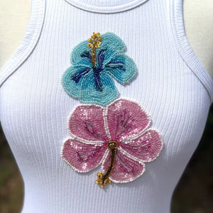 เสื้อกล้ามผู้หญิงผ้าฝ้ายวินเทจคุณภาพสูงสำหรับฤดูหนาว ลายปักดอกไม้ ดีไซน์ไซส์ใหญ่ - Product Image 1