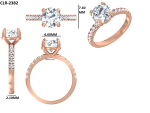 Bague de fiançailles en diamant rond brillant de 1,50 ct, bague de mariage en diamant cultivé en laboratoire, bijoux en or jaune massif 14 carats pour femmes - Product Image 6