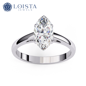 Anillo de Compromiso Solitario con Diamante Redondo Brillante de Platino LOISTA, Color D, Certificado GIA, Joyería Clásica para Mujer - Product Image 2