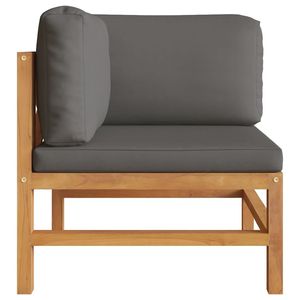Canapé de jardin modulaire d'angle de taille moyenne, gris foncé, en teck massif, durable et élégant - Product Image 3