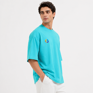 เสื้อยืดโอเวอร์ไซส์ทรงหลวมสำหรับผู้ชาย ผลิตจากผ้าที่ใส่สบาย แขนสั้น คอกลม สไตล์ลำลองสำหรับใส่ในชีวิตประจำวัน - Product Image 2