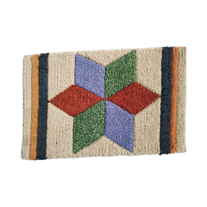 Tapis de sol personnalisé moderne pour intérieur/extérieur avec logo, tapis de porte en laine fait main, technique jacquard, tissage plat, impression écologique - Product Image 1