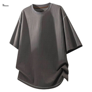 Camiseta Oversize de Alta Calidad para Hombre, Cuello Redondo, Manga Corta, Estilo Casual Holgado, Largo, Ropa Urbana - Product Image 1