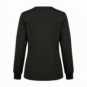 Blouse de travail personnalisable pour salons de beauté et spas, tailles et couleurs variées, avec fermeture à boutons-pression, col rond, manches longues, manteau de réchauffement, vente en gros - Product Image 6