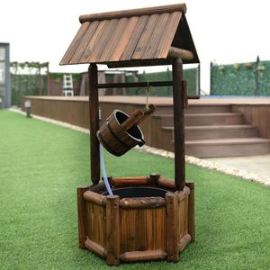 Fuente de Agua Decorativa de Madera Rústica para Jardín con Bomba para Decoración de Exteriores - Product Image 2