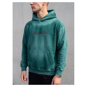 Sweat à capuche vert délavé à l'acide avec inscription graphique BORN RACES pour un style streetwear tendance et d'inspiration vintage - Product Image 5
