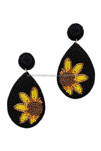 Haute qualité à la main perle de rocaille broderie oiseaux conception boucles d'oreilles goutte bijoux en perles pour accessoire de mode - Product Image 4