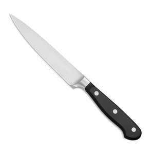 Couteau utilitaire classique de 5 pouces, acier inoxydable, lame de précision tranchante, manche noir à triple rivet, couteau de cuisine multi-usages - Product Image 3