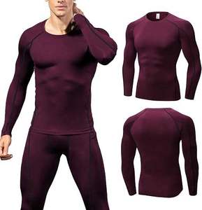 <b>Men's</b> Full Sleeve <b>Compression</b> <b>Shirt</b> Orange Spandex/Polyester 140g Breathable Sublimation Printed Front Logo Quick Dry Sport Top - Product Image 3