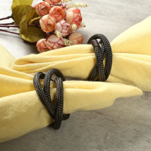 Vente chaude Unique De Luxe Ronds De Serviette Bois Papier Table De Mariage Centres De Table Fer Métal Fil Ronds De Serviette Parties Nouveau Printemps - Product Image 6