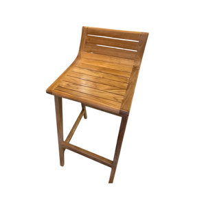 Tabouret de bar moderne en teck massif, style mid-century, pour îlot de cuisine - Product Image 5