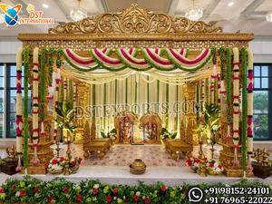 Mandap de mariage de luxe Avni pour cérémonie, aspect bois, fibre, mandap de mariage Vidhi, grand mandapam pour les mariages sud-indiens, New York - Product Image 6
