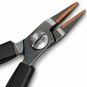 Flat Nose Pliers Copper Jaw Jewelry Tool Lindstrom Style Black Handle Non Marking for <b>Wire</b> Work DIY <b>Craft</b> Professionals - Product Image 1