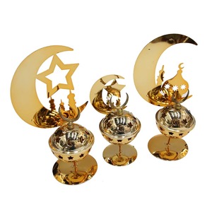 Decoración de Ramadán de Alta Calidad en Metal Dorado con Forma de Luna y Estrella, Adornos Pequeños para Interiores de Ramadán Kareem - Product Image 5