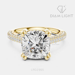 Bague en or blanc 14 carats avec diamant de laboratoire taille coussin 3,68 carats, certifié IGI, couleur F+, clarté VS+, bijoux de fiançailles pour femme, idéal pour offrir - Product Image 3