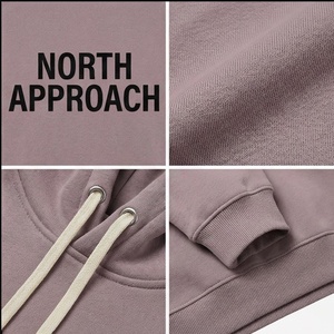 North Approach Oversized Hoodie Unisex Cotton French Terry Hooded Sweatshirt With Front Pocket Casual Autumn Wear - Product Image 4