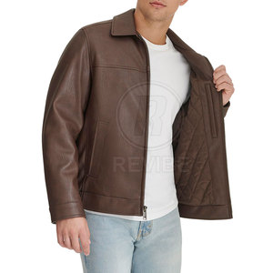 Chaqueta de Cuero Ecológica Transpirable de Alta Calidad con Logotipo Frontal Personalizable, Diseño a Bajo Precio para Hombre, Invierno - Product Image 4