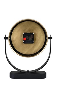 Reloj de Escritorio Metálico, Diseño Circular Tradicional, Movimiento Mecánico Silencioso con Sonido de Cada Hora, Pantalla de Agujas, Base Negra - Product Image 6