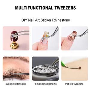 Precision Stainless Steel Tweezers with Smooth Tip for Manicure and Detailed <b>Nail</b> Art Application - Product Image 3