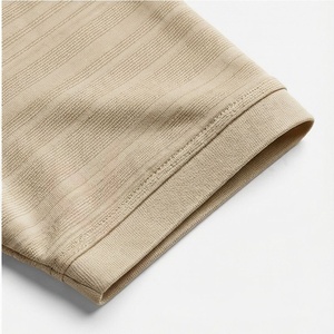 Polo à manches courtes pour homme, beige, 100% polyester, tricoté, séchage rapide, design uni, coupe classique - Product Image 6